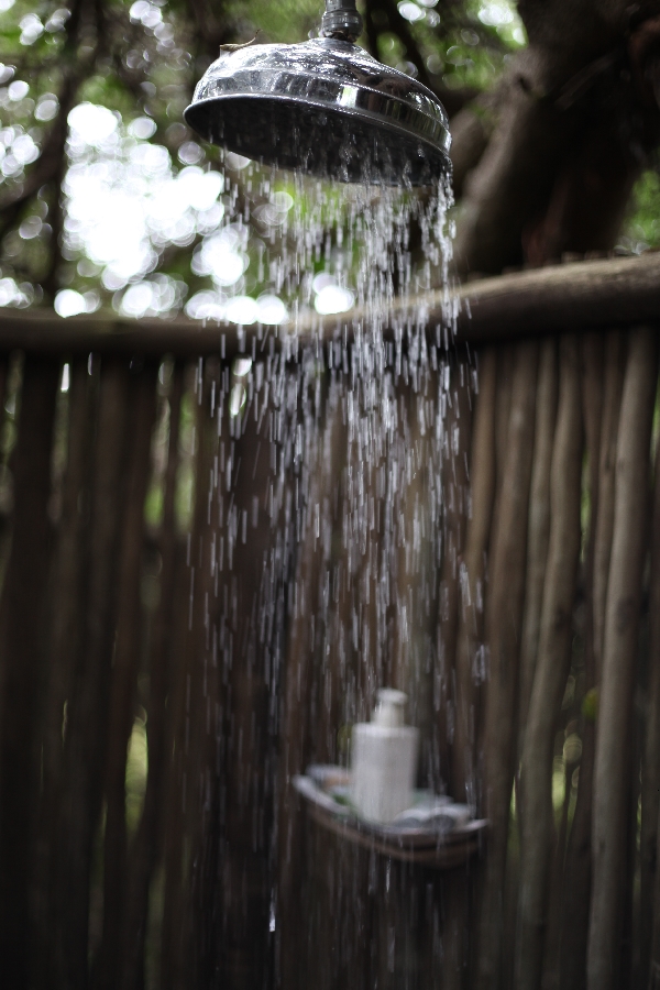 Honeymoon outdoor shower
